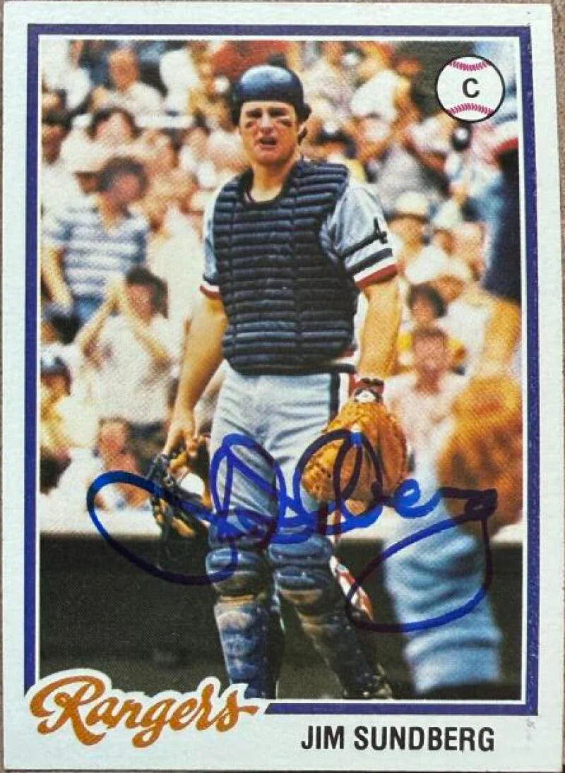 Jim Sundberg Signed 1978 Topps Baseball Card - Texas Rangers #492