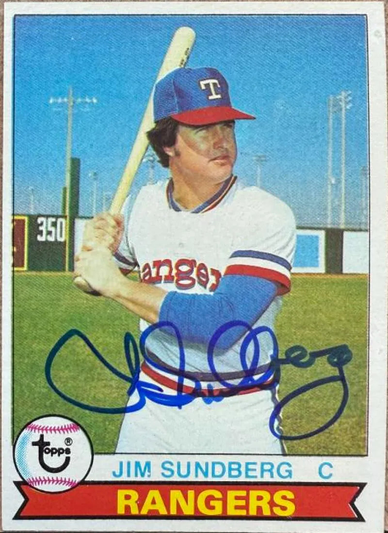 Jim Sundberg Signed 1979 Topps Baseball Card - Texas Rangers #120