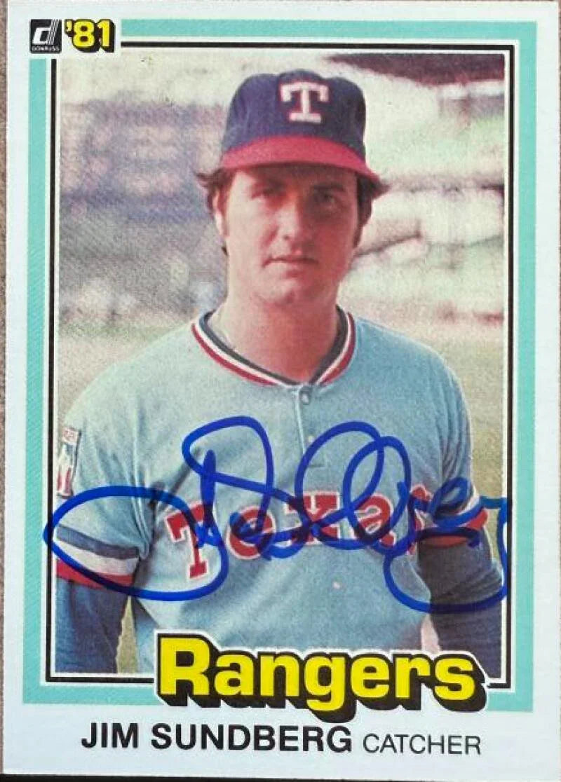 Jim Sundberg Signed 1981 Donruss Baseball Card - Texas Rangers #385
