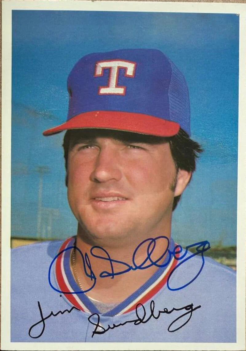 Jim Sundberg Signed 1981 Topps Giant Photo Cards Texas Rangers Baseball Card - Texas Rangers #NNO