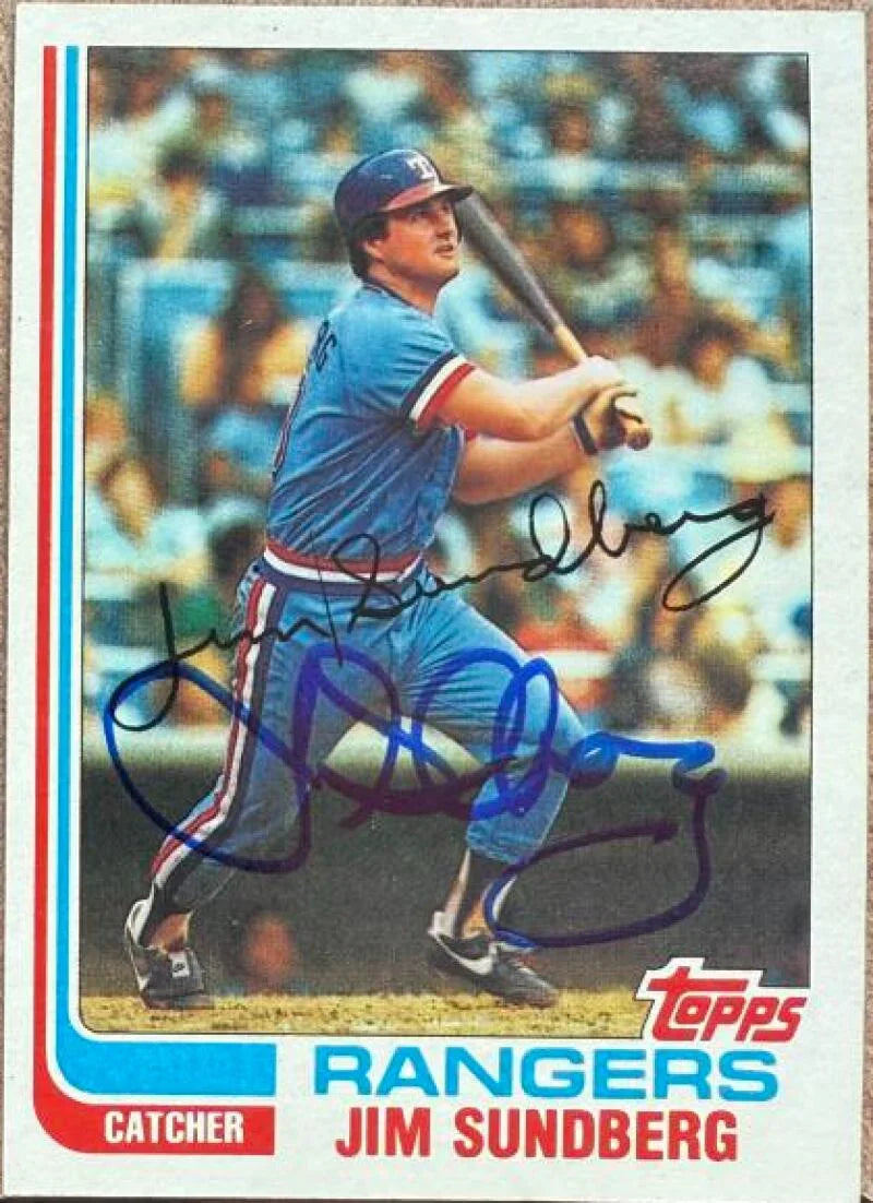 Jim Sundberg Signed 1982 Topps Baseball Card - Texas Rangers #335