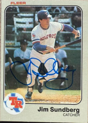 Jim Sundberg Signed 1983 Fleer Baseball Card - Texas Rangers #580