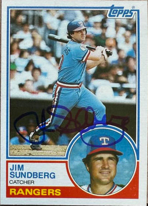 ジム・サンドバーグ直筆サイン入り1983年トプスの野球カード - テキサス・レンジャース #665