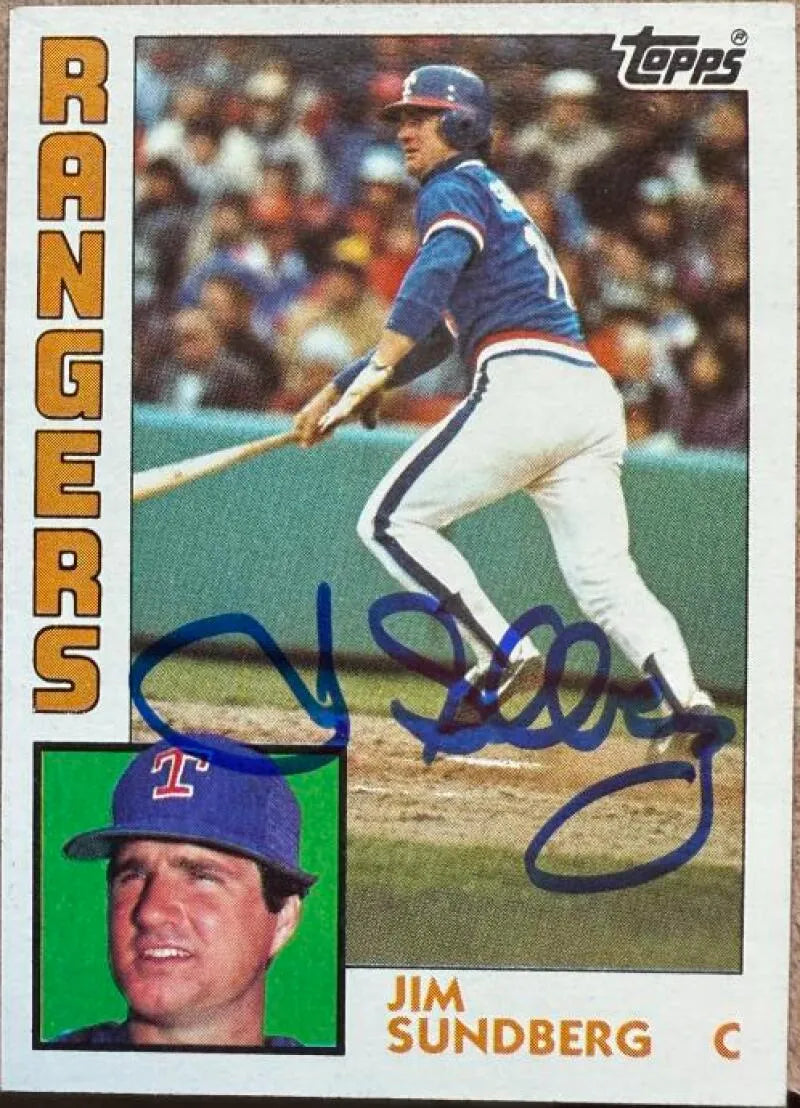 Jim Sundberg Signed 1984 Topps Baseball Card - Texas Rangers #779