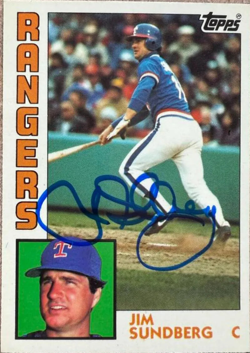 Jim Sundberg Signed 1984 Topps Tiffany Baseball Card - Texas Rangers #779