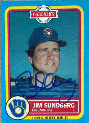 Jim Sundberg Signed 1984 Gardner's Baseball Card - Milwaukee Brewers #18