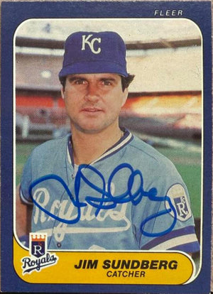 Jim Sundberg Signed 1986 Fleer Baseball Card - Kansas City Royals #22