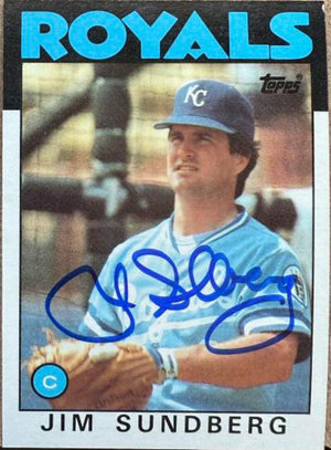 Jim Sundberg Signed 1986 Topps Baseball Card - Kansas City Royals #245