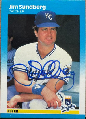 Jim Sundberg Signed 1987 Fleer Baseball Card - Kansas City Royals #382