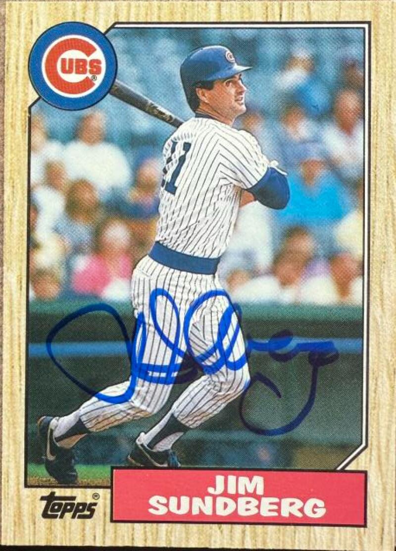 Jim Sundberg Signed 1987 Topps Traded Baseball Card - Chicago Cubs #119T