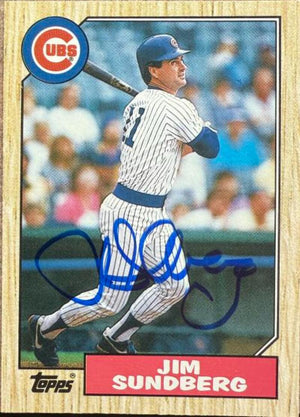 Jim Sundberg Signed 1987 Topps Traded Baseball Card - Chicago Cubs #119T