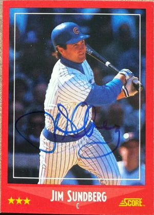 Jim Sundberg Signed 1988 Score Baseball Card - Chicago Cubs #244