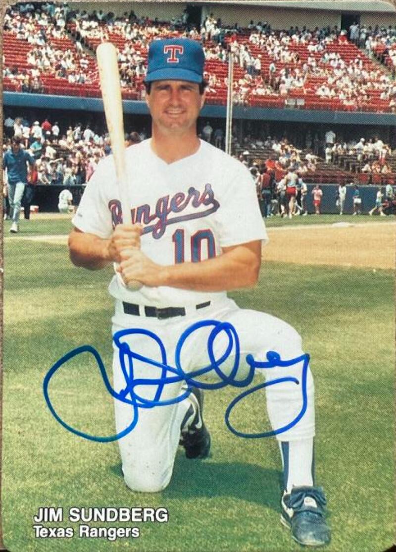 Jim Sundberg Signed 1989 Mother's Cookies Baseball Card - Texas Rangers #24