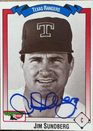 Jim Sundberg Signed 1993 Keebler Baseball Card - Texas Rangers #350