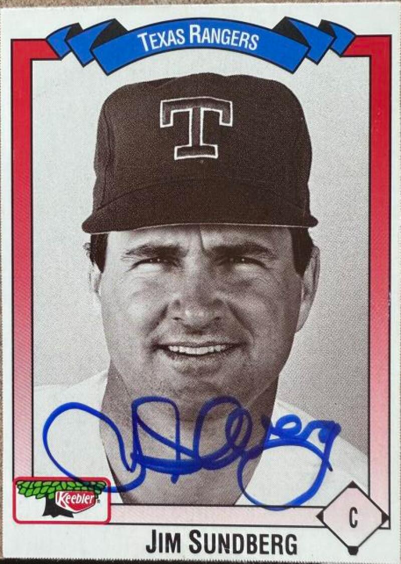 Jim Sundberg Signed 1993 Keebler Baseball Card - Texas Rangers #350