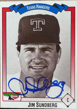 Jim Sundberg Signed 1993 Keebler Baseball Card - Texas Rangers #350