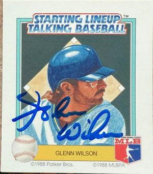 Glenn Wilson Signed 1988 Parker Bros Starting Lineup Talking Baseball Card - Seattle Mariners