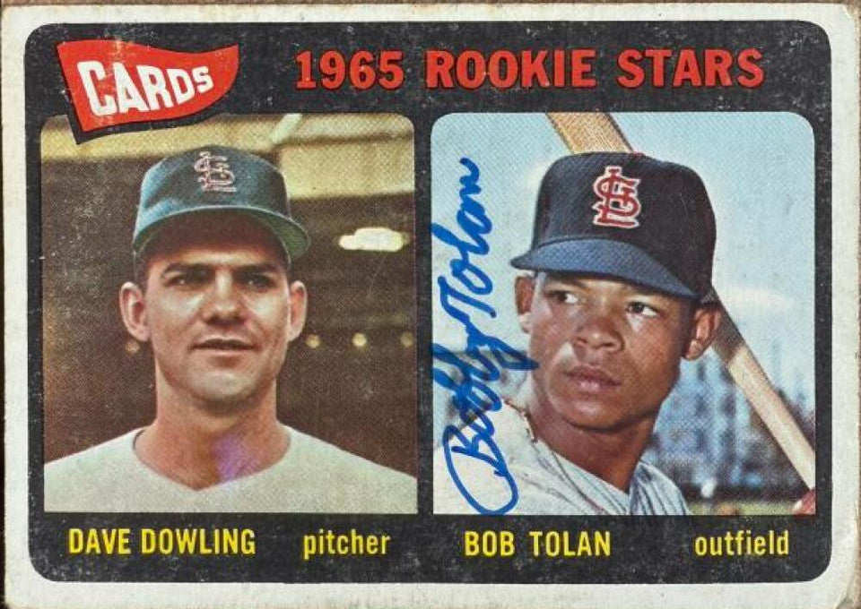 Bobby Tolan Signed 1965 Topps Baseball Card - St Louis Cardinals