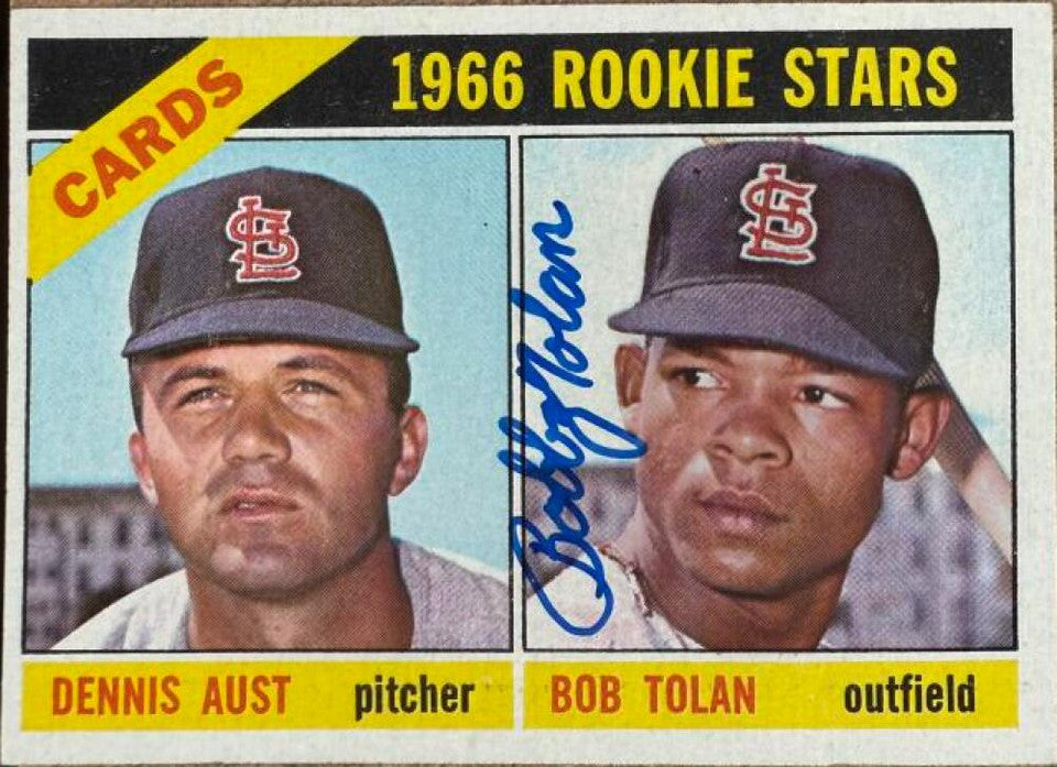 Bobby Tolan Signed 1966 Topps Baseball Card - St Louis Cardinals