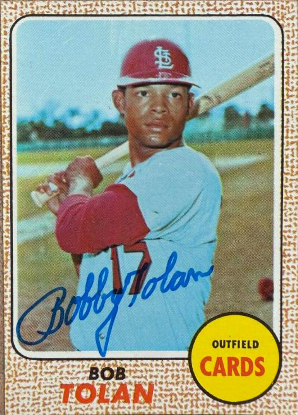 Bobby Tolan Signed 1968 Topps Baseball Card - St Louis Cardinals