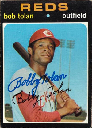 Bobby Tolan Signed 1971 Topps Baseball Card - Cincinnati Reds #190