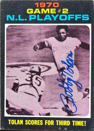 Bobby Tolan Signed 1971 Topps Baseball Card - Cincinnati Reds #200