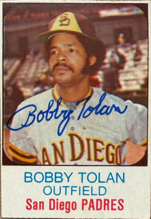 Bobby Tolan Signed 1975 Hostess Baseball Card - San Diego Padres