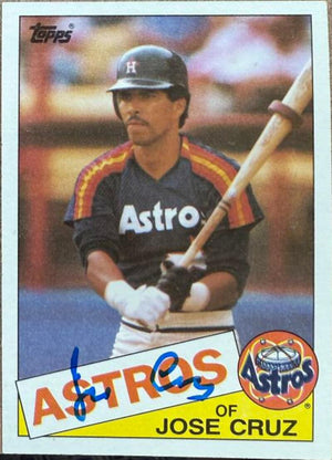 Jose Cruz Autographed 1985 Topps Baseball Card - Houston Astros