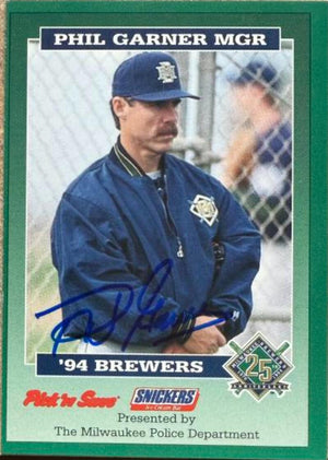 Phil Garner Autographed 1994 Milwaukee Police Baseball Card - Milwaukee Brewers
