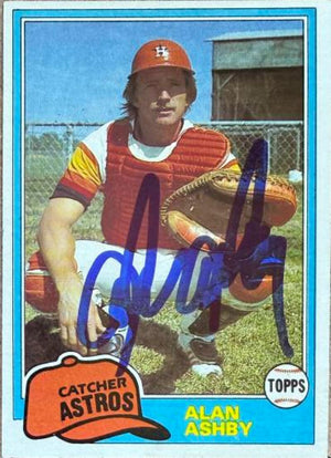 Alan Ashby Signed 1981 Topps Baseball Card - Houston Astros #696