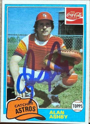 Alan Ashby Signed 1981 Topps Coca-Cola Baseball Card - Houston Astros #1