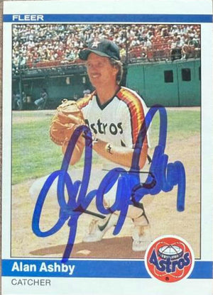 Alan Ashby Signed 1984 Fleer Baseball Card - Houston Astros #220