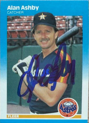 Alan Ashby Signed 1987 Fleer Baseball Card - Houston Astros #50