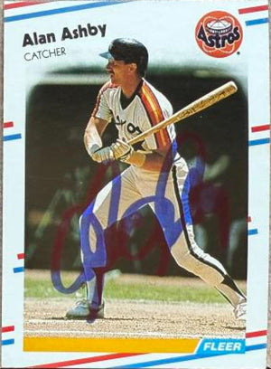 Alan Ashby Signed 1988 Fleer Baseball Card - Houston Astros #439