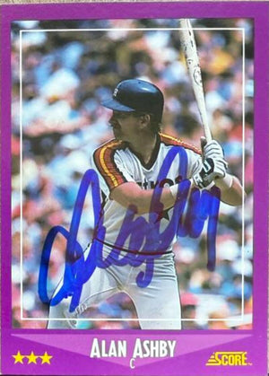 Alan Ashby Signed 1988 Score Baseball Card - Houston Astros #73