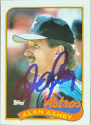 Alan Ashby Signed 1989 Topps Tiffany Baseball Card - Houston Astros #492