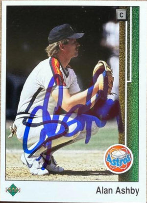 Alan Ashby Signed 1989 Upper Deck Baseball Card - Houston Astros #305