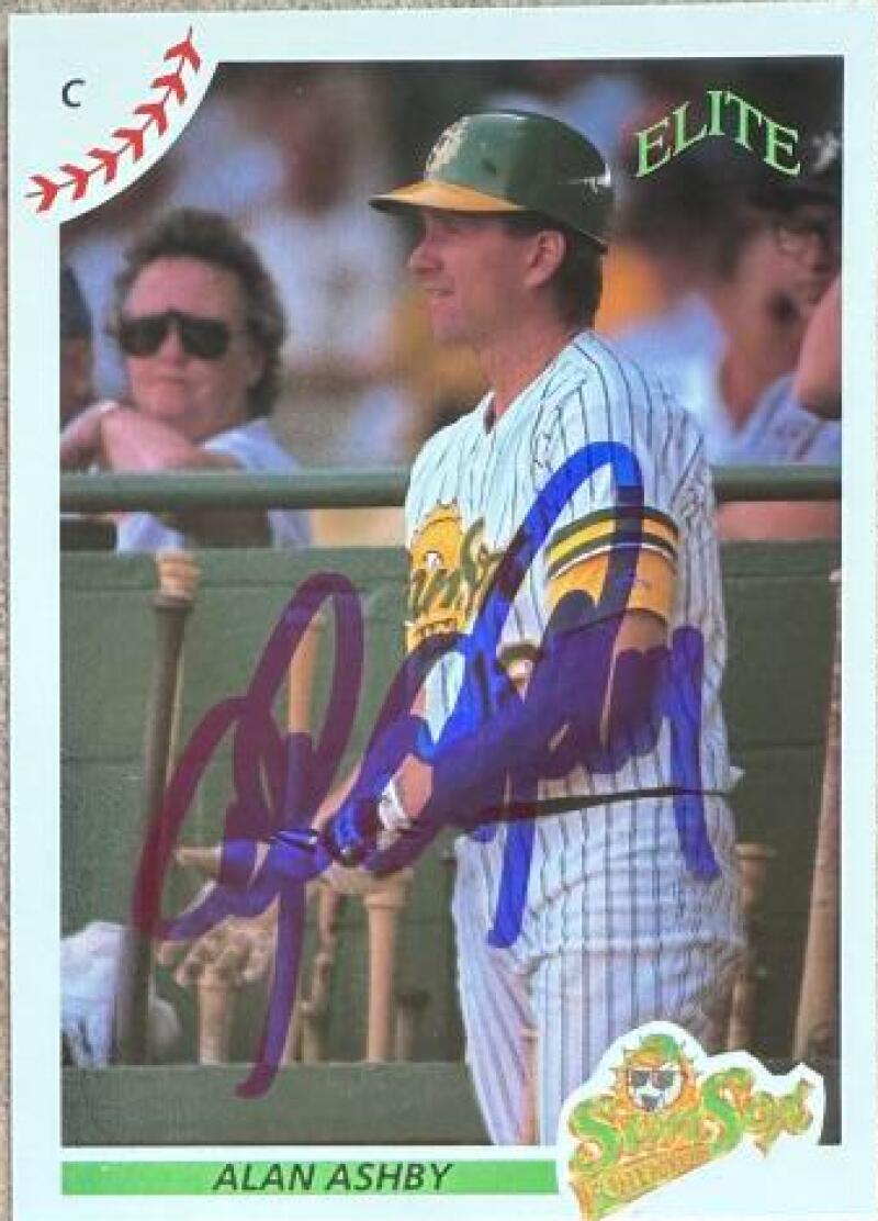 Alan Ashby Signed 1990 Elite Senior League Baseball Card - #63