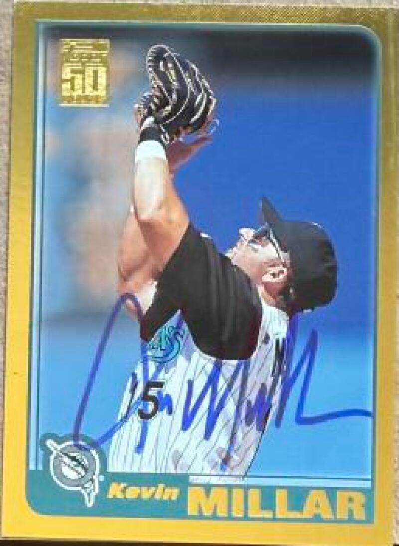 Kevin Millar Signed 2001 Topps Gold Baseball Card - Florida Marlins #267 SN/2001