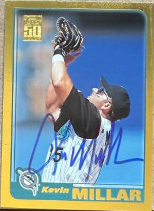 Kevin Millar Signed 2001 Topps Gold Baseball Card - Florida Marlins #267 SN/2001