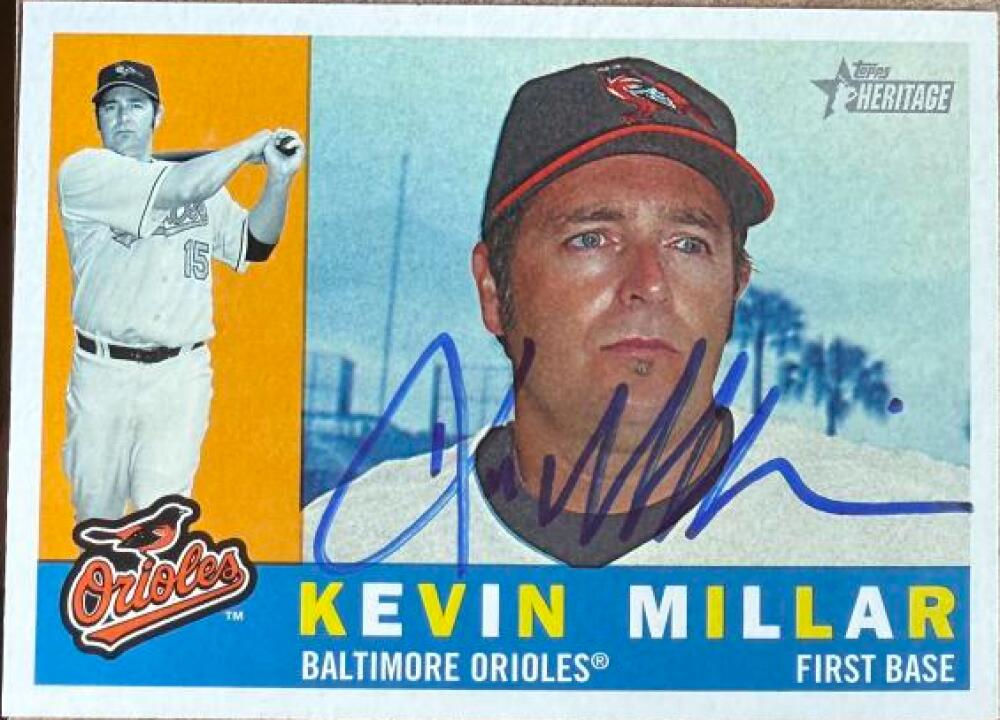 Kevin Millar Signed 2009 Topps Heritage Baseball Card - Baltimore Orioles #448 SP