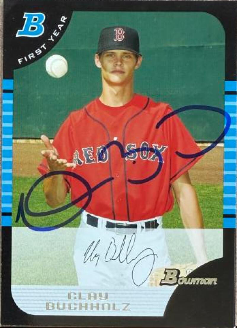 Clay Buchholz Signed 2005 Bowman Draft Picks & Prospects Baseball Card - Boston Red Sox #BDP81 FY, RC