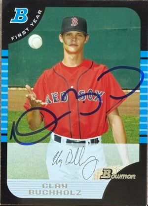Clay Buchholz Signed 2005 Bowman Draft Picks & Prospects Baseball Card - Boston Red Sox #BDP81 FY, RC