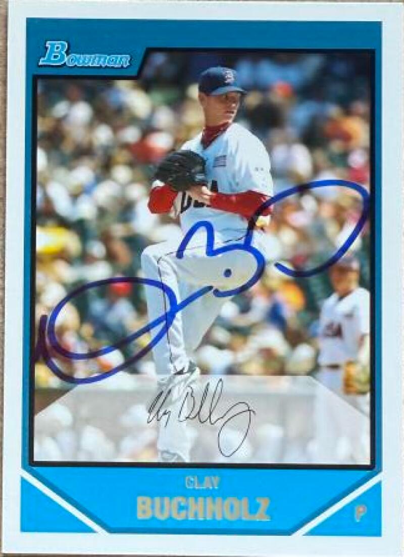 Clay Buchholz Signed 2007 Bowman Draft Picks & Prospects Baseball Card - Boston Red Sox #BDPP69