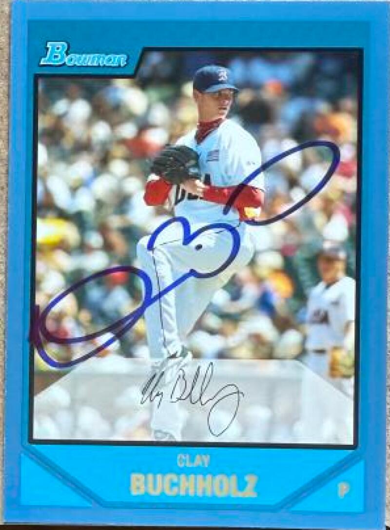 Clay Buchholz Signed 2007 Bowman Draft Picks & Prospects Blue Baseball Card - Boston Red Sox #BDPP69 SN399