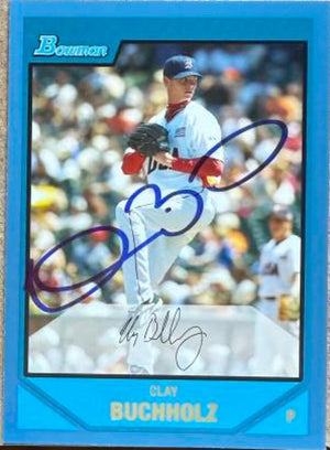Clay Buchholz Signed 2007 Bowman Draft Picks & Prospects Blue Baseball Card - Boston Red Sox #BDPP69 SN399