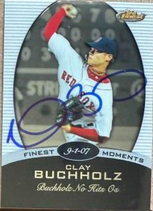 Clay Buchholz Signed 2008 Topps Finest Moments Baseball Card - Boston Red Sox #FM-CB