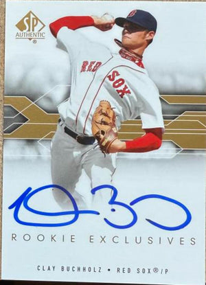 Clay Buchholz Signed 2008 SP Authentic Rookie Exclusives Baseball Card - Boston Red Sox #RE-CB