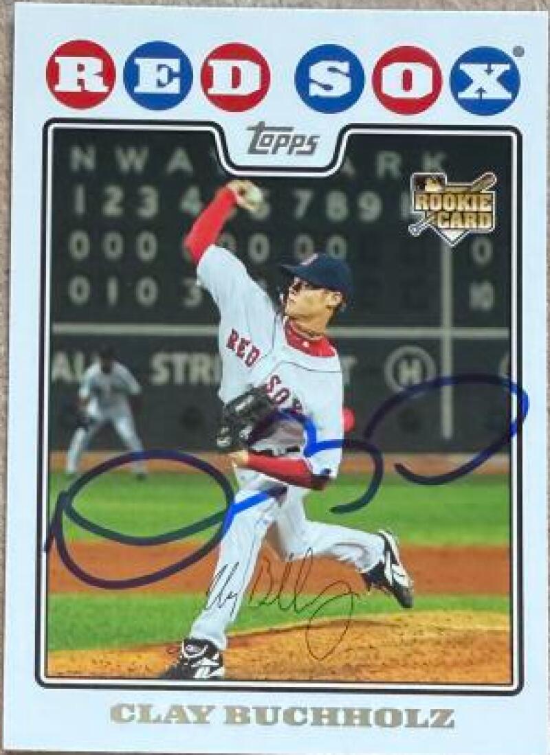 Clay Buchholz Signed 2008 Topps Baseball Card - Boston Red Sox #232