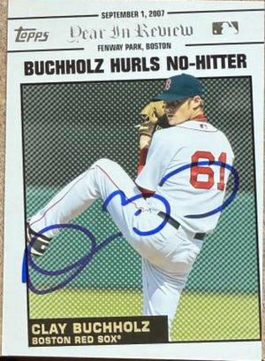 Clay Buchholz Signed 2008 Topps Updates & Highlights - Boston Red Sox #YR151